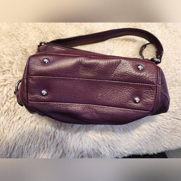 Vintage B Makowsky Aubergine Leather Bag - Picture 3 of 6